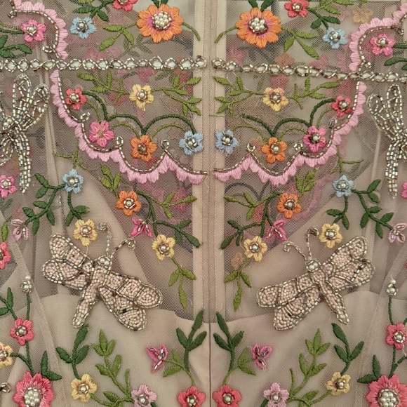 Needle & Thread Dragonfly Dress Embroidered Beaded - Picture 4 of 5